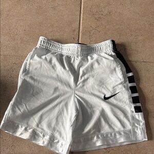 Nike White and Black Dry Fit Elite Basketball Shorts